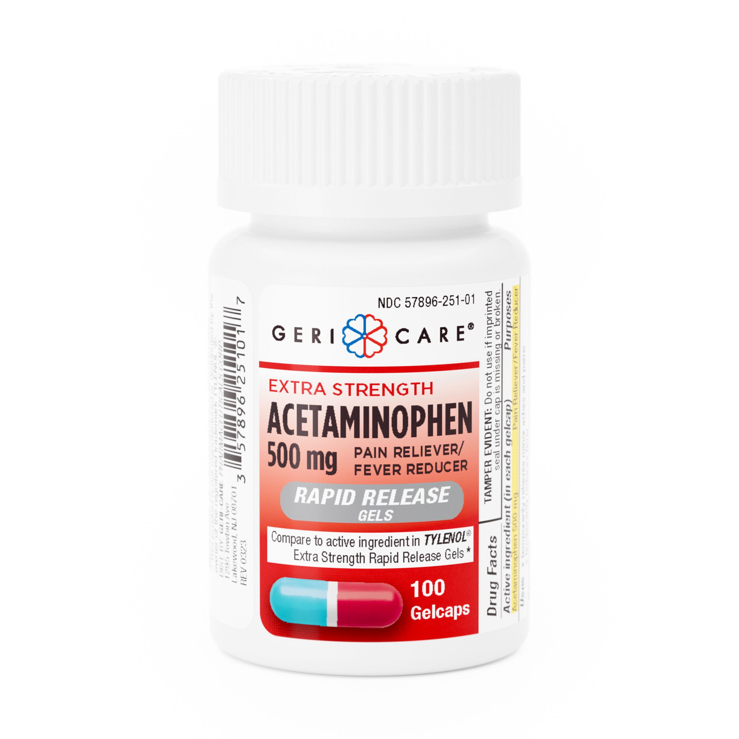Extra Strength Pain Relief -100 Gelcaps - Geri-Care Pharmaceuticals