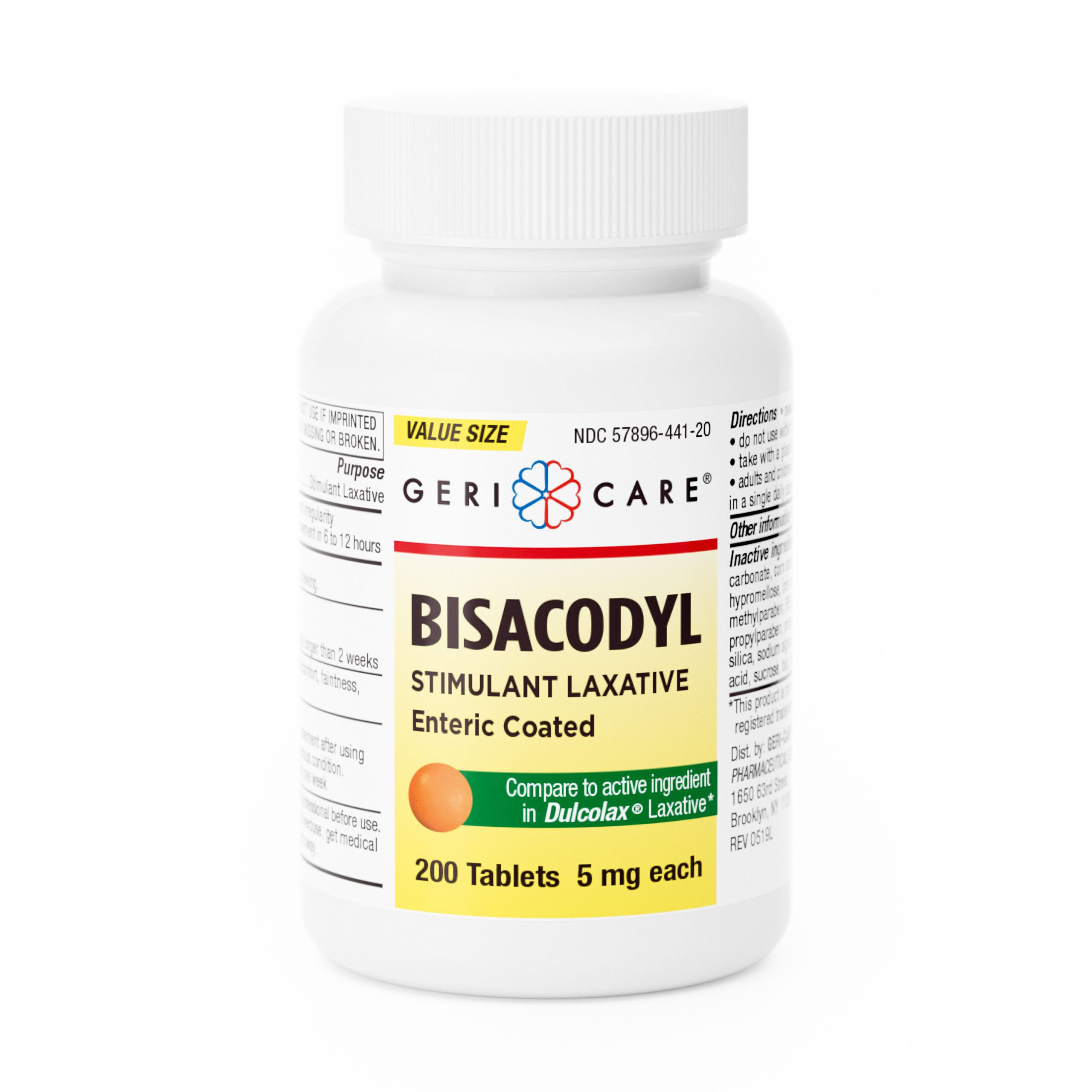 genLOC ガルバニック ボディスパ Bisacodyl 5mg - 200 Tablets - Geri-Care Pharmaceuticals