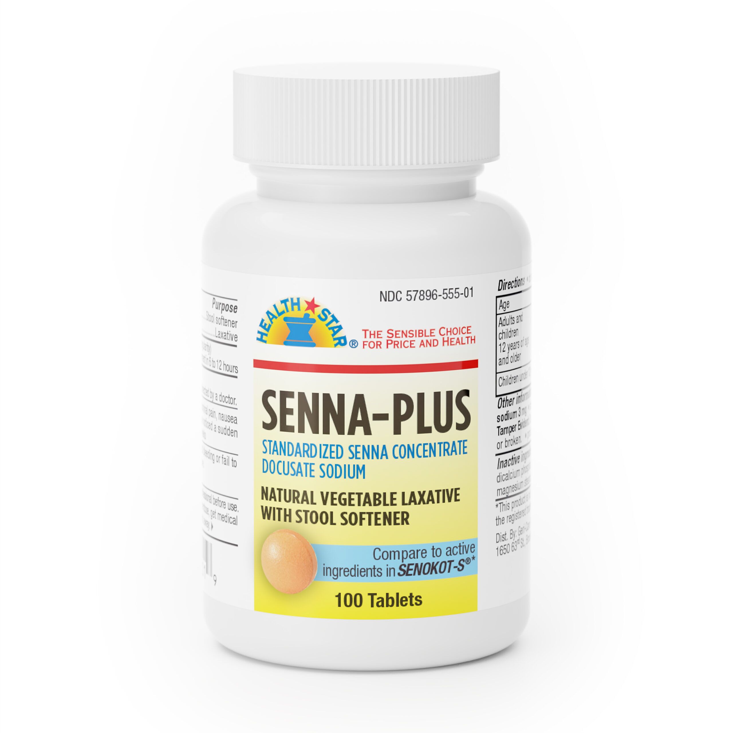 Senna Plus - 100 Tablets - Geri-Care Pharmaceuticals