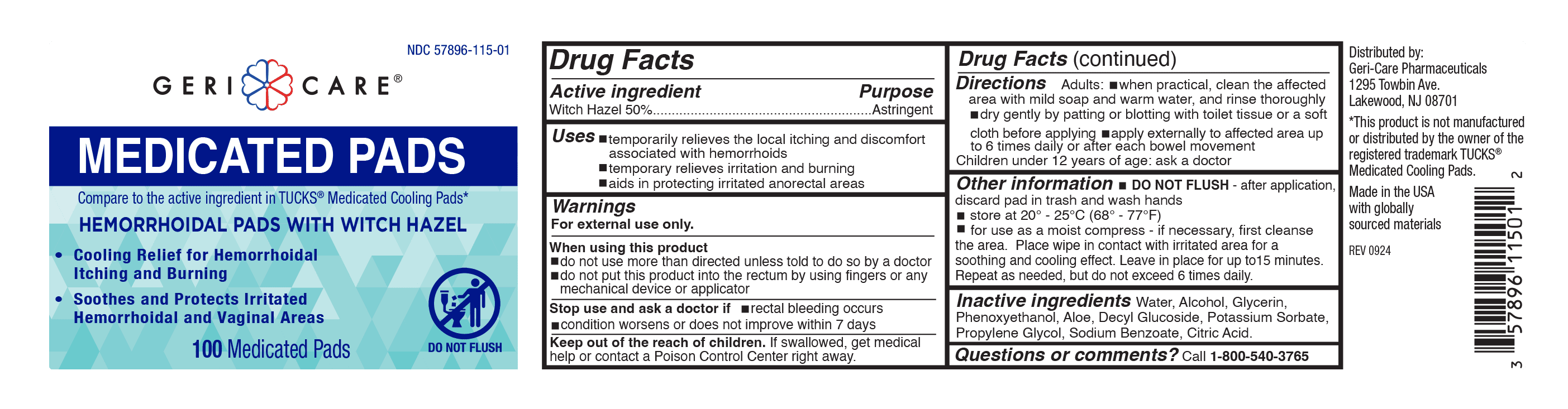 Medicated Pads - Geri-Care Pharmaceuticals